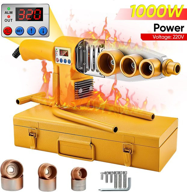 DWiusty Rohrschweißmaschine 1000W 220V Thermofusionsgerät für PB, PP, PE und PPR in Gelb - Bild 1
