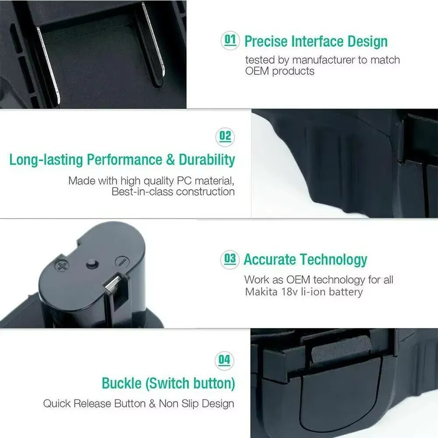 MT20MN 18V Li Batterie Konverter Adapter für Makita Akku Werkzeuge in Schwarz - Bild 4