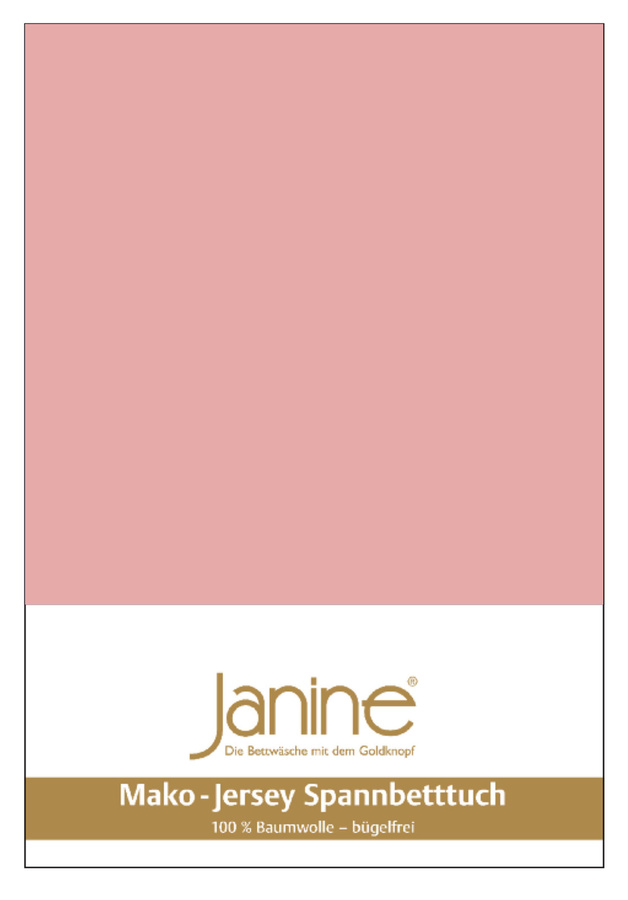 Janine Mako Jersey Spannbetttuch Bettlaken aus Baumwolle in Zartmauve, Breite: 90 cm, Länge: 190 cm - Bild 1