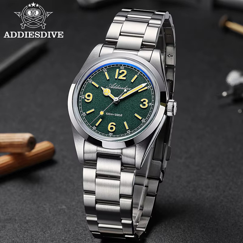 ADDIESDIVE Armbanduhr, Quarz, Edelstahl, Grün, Herren - Bild 2
