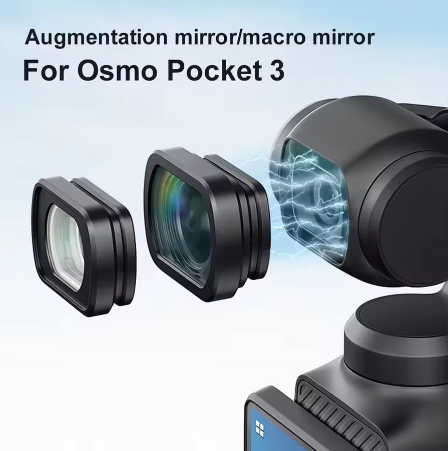 Magnetisches Weitwinkel- und Makro-Objektiv aus optischem Glas für DJI Osmo Pocket 4 und DJI Osmo Pocket 3, Schwarz - Bild 5