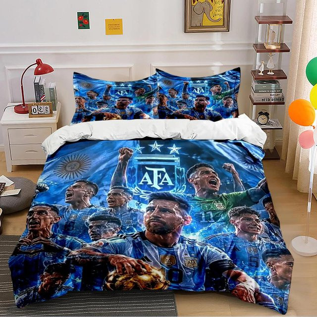 Peachy Hug Bettwäscheset Argentinien Fußballmannschaft Blau, B/H: 135 x 200 cm - Bild 1