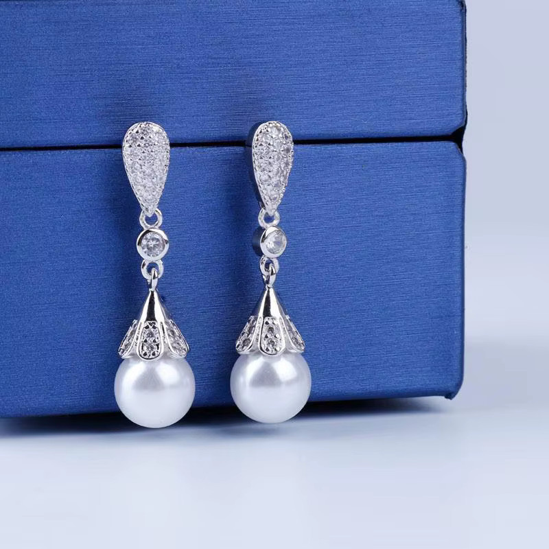 SAY Ohrringe, 925 Silber, Moissanit, Perle, Damen - Bild 3