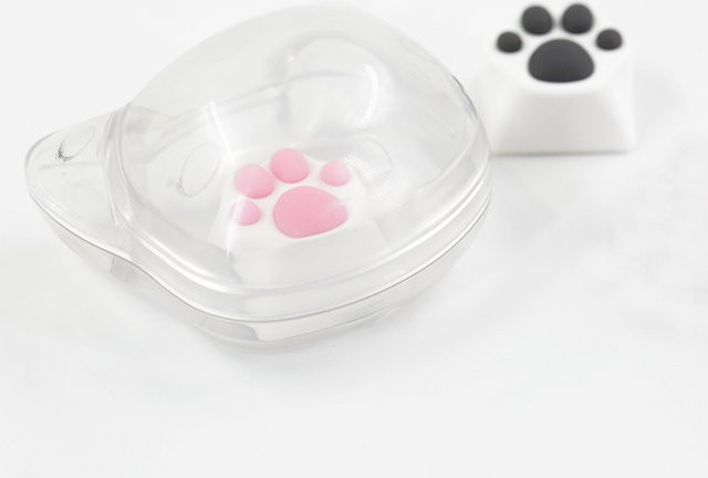 Zomoplus Kawaii Cat Paw Tastenkappe aus ABS und Silikon für mechanische Tastaturen in White Pink Multicolour - Bild 1