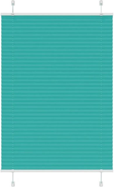 vidaXL Plissee Petrolgrün aus Polyester, halbtransparent, B: 90 cm, H: 100 cm - Bild 1
