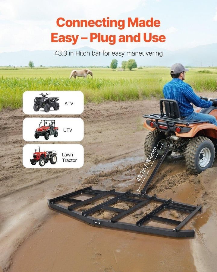 Buying Solutions MB Ziehstriegel 84 aus Stahl für ATV und UTV zur Schotterplanung - Bild 2