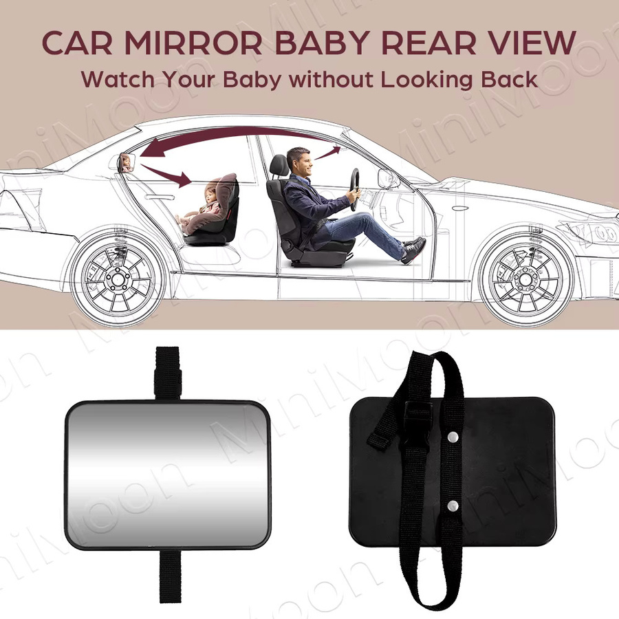 Bruchsicherer Babyautospiel von momo&dudu in Schwarz für eine sichere Sicht auf deinen Säugling - Bild 4