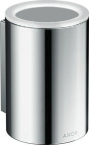 Hansgrohe Axor Universal Circular Zahnputzbecher aus Glas für die Wandmontage, Silber - Bild 1