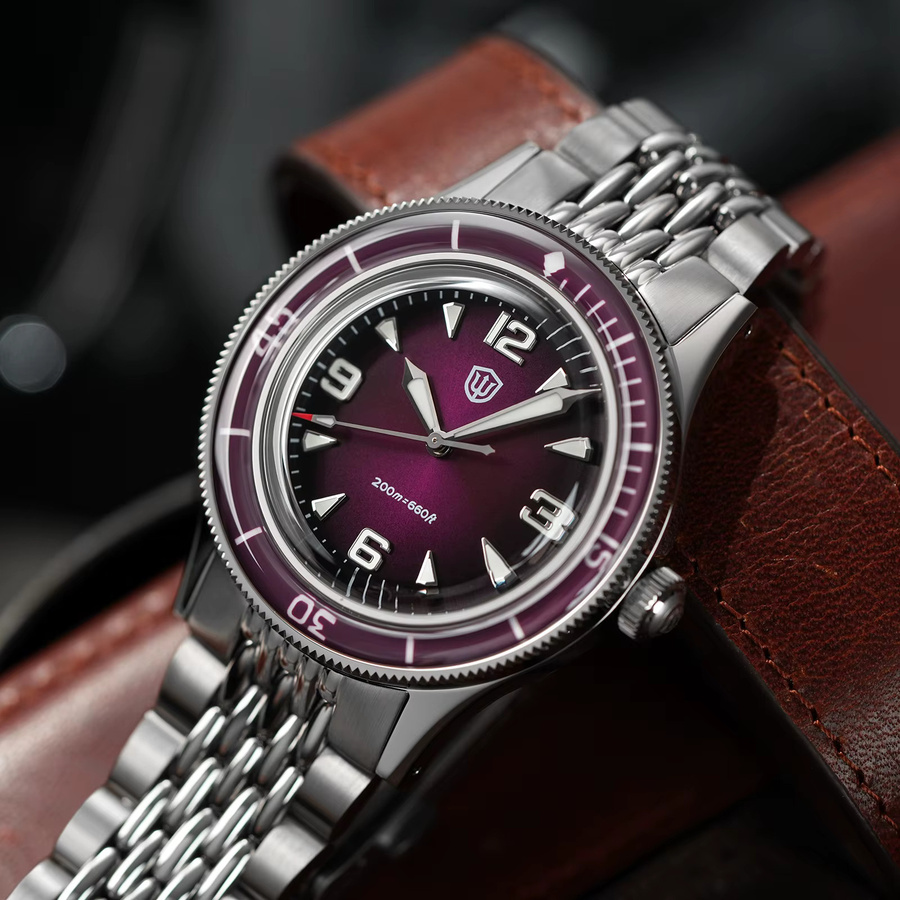 Watchdives Taucheruhr, Quarzwerk, Edelstahl, 38 mm, Herren, Schwarz - Bild 1