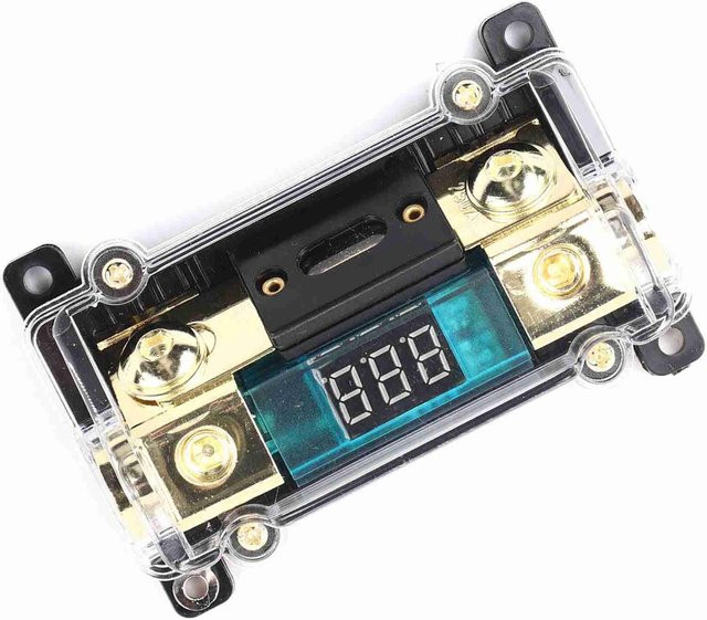 Shoemst Auto Audio Sicherungshalter mit Digitaldisplay Verteilblock 250A Schwarz - Bild 1