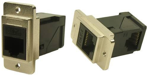 Cliff Metall Durchführungsstecker CP30752M3 Adapter Rechtwinklig für Ethernet/LAN in Schwarz - Bild 1