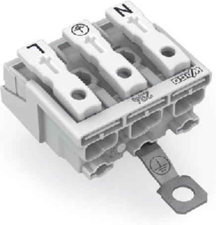 WAGO Netzanschlussklemme starr für 0,5-1,5mm² Polzahl 3 Weiß 294-4453 500 Stück - Bild 1