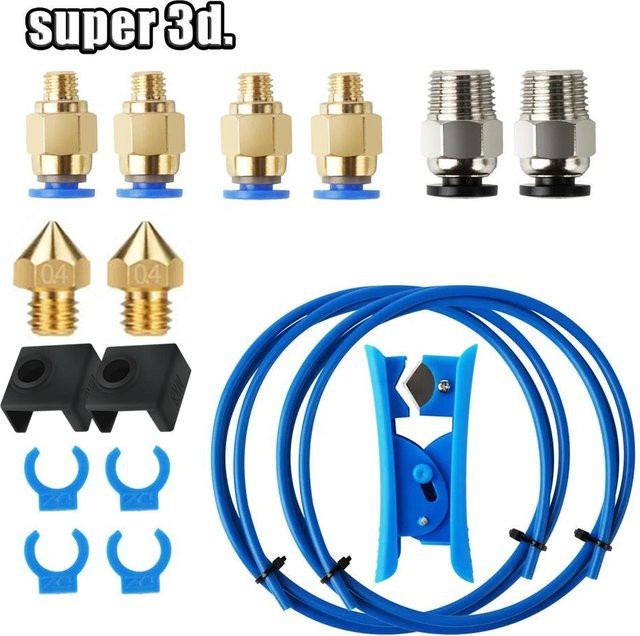 Creality Pneumatische Rohranschlüsse PC4-M6 und PC4-M10 Set für Ender 3 Bowden Extruder Upgrade mit 1,75mm PTFE Rohr - Bild 1