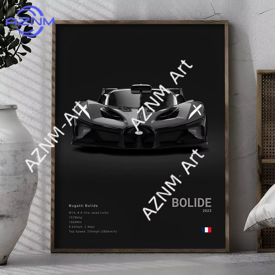 Wasserfestes Rastar Bugatti Veyron Poster in Schwarz als Wandkunst für dein Zuhause oder deine Bar - Bild 2
