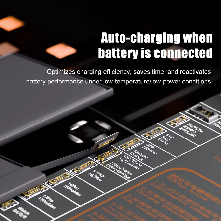 Solobros Batterie-Aktivierungspanel mit Schnellladungserkennung für iPhone, Samsung, Xiaomi und Android-Telefone, Schwarz - Bild 3