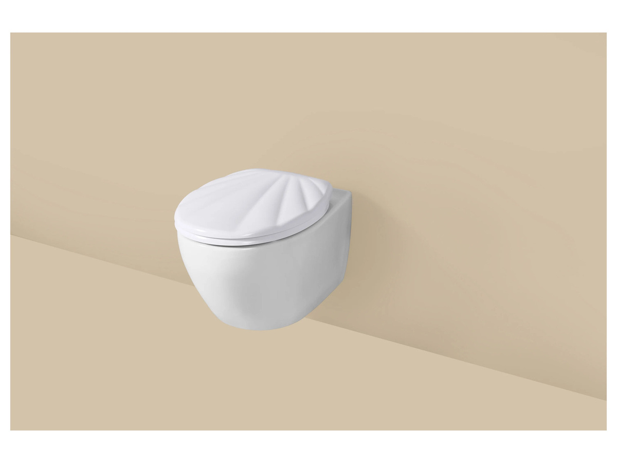 LIVARNO Duroplast-WC-Sitz in Weiß, oval und abnehmbar, B/T/H: 44,7 x 37,2 x 7,0 cm - Bild 1