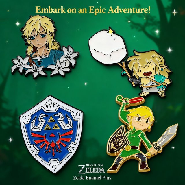 Bandai Brustnadel-Abzeichen Legend of Zelda, Legierung, Bunt - Bild 1