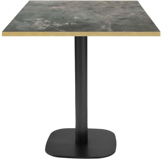 RestooTab Tisch Round quadratisch mit graublauer Platte und schwarzem Gestell, B/T/H: 70 x 70 x 75 cm - Bild 1