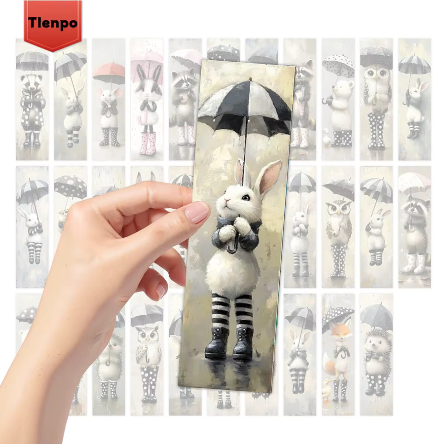 32 Stück Lesezeichen aus der Animal Umbrella-Serie in Mehrfarbig mit kreativen künstlerischen Designs aus Papier - Bild 3