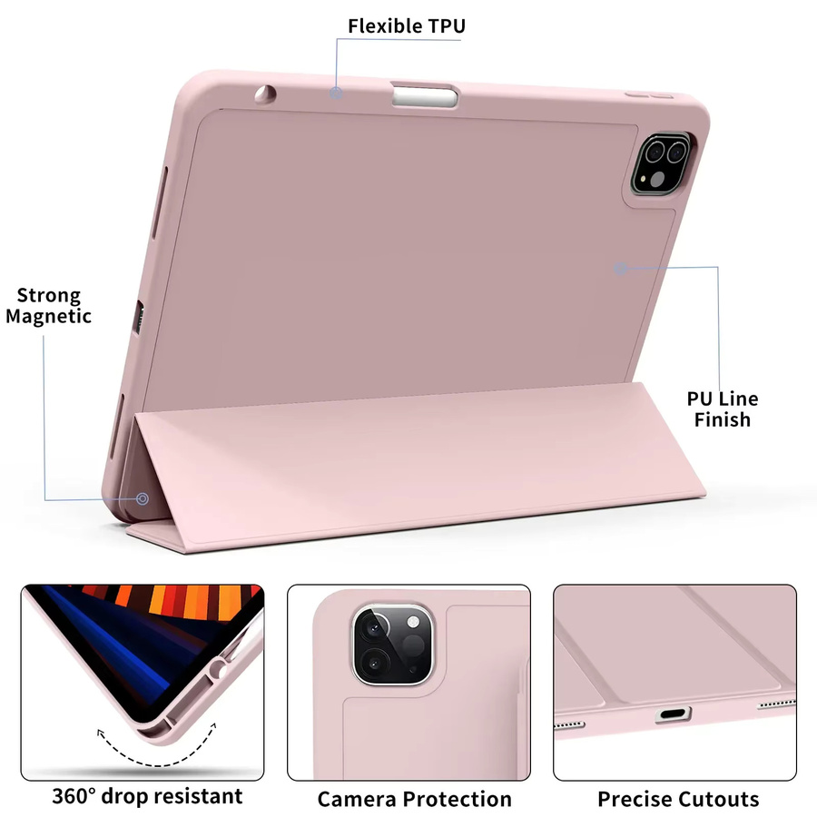 Apple iPad Pro M5 Smart Case aus PU-Leder in Pink - Bild 1