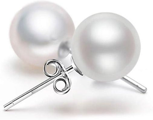 Ohrstecker 925 Silber, Perle, Weiß, Damen - Bild 1