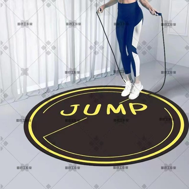Rutschfeste und verdickte Springseil-Bodenmatte für Indoor-Fitness und Yoga in Schwarz, B/B: 160 x 160 cm - Bild 1