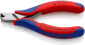 Knipex Elektronik- und Feinmechanik-Vornschneider mit Facette und Mehrkomponenten-Hüllen, Multicolor, Länge: 115 mm - Bild 1