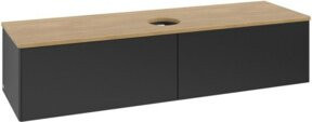 V&B Waschtischunterschrank Antao ohne Frontstruktur in Eiche Honigbraun lackiert B: 160 cm, T: 50 cm - Bild 1