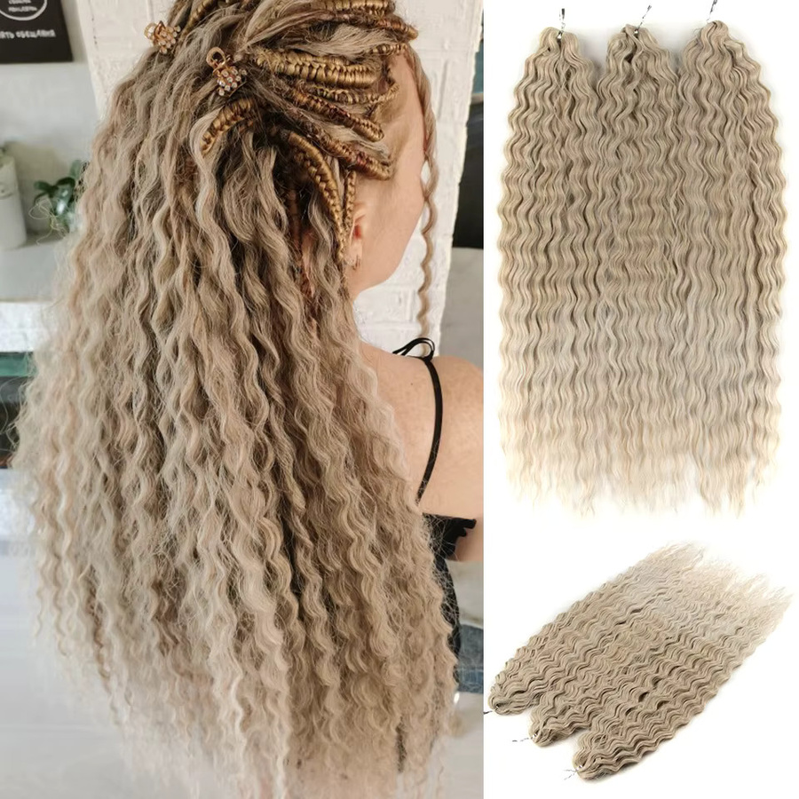 FASHION IDOL Haarverlängerung Wasserwelle, Ombre Blonde, 3 Stück, 300 g - Bild 3