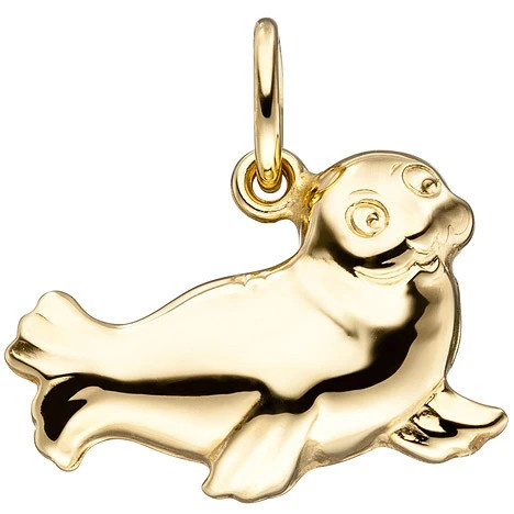 Colfem Anhänger Robbe Seehund, 585 Gelbgold, Unisex - Bild 1