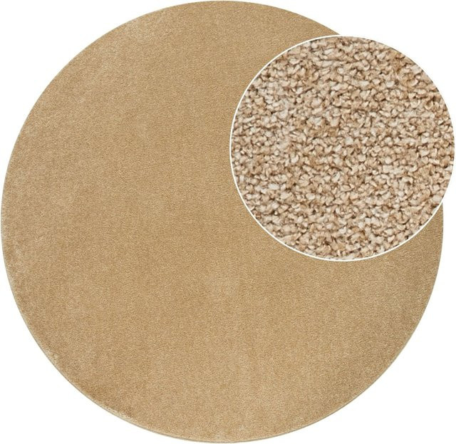 Runder Teppich Portivo in Gold, pflegeleicht und strapazierfähig, Durchmesser: 120 cm - Bild 1