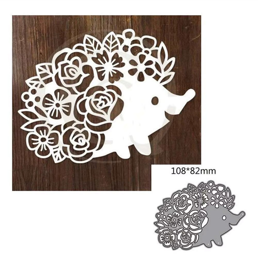 Metall Stanzformen für Scrapbooking und Bastelarbeiten mit Tier-Motiven wie Hirsch, Fledermaus, Igel und Frosch in Silber - Bild 4