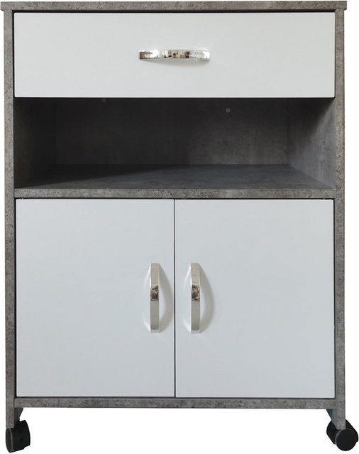 HTI-Living Küchenschrank Blanca in Beton und Weiß, B/T/H: 80 x 40 x 60 cm - Bild 1