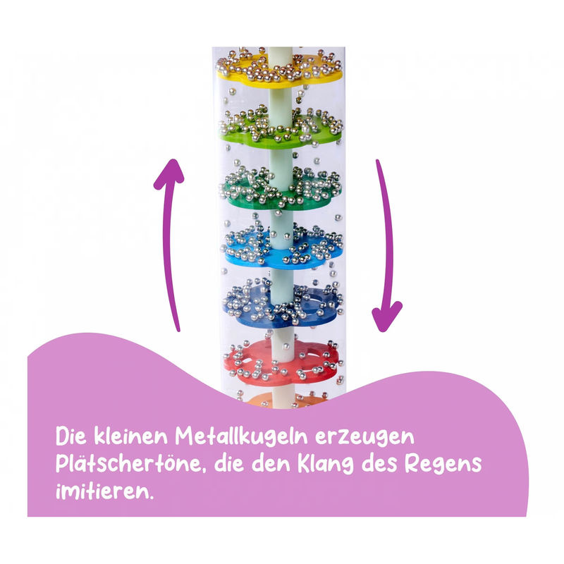 Eichhorn Regenmacher für Kinder aus Holz und Kunststoff in Regenbogenfarben - Bild 6