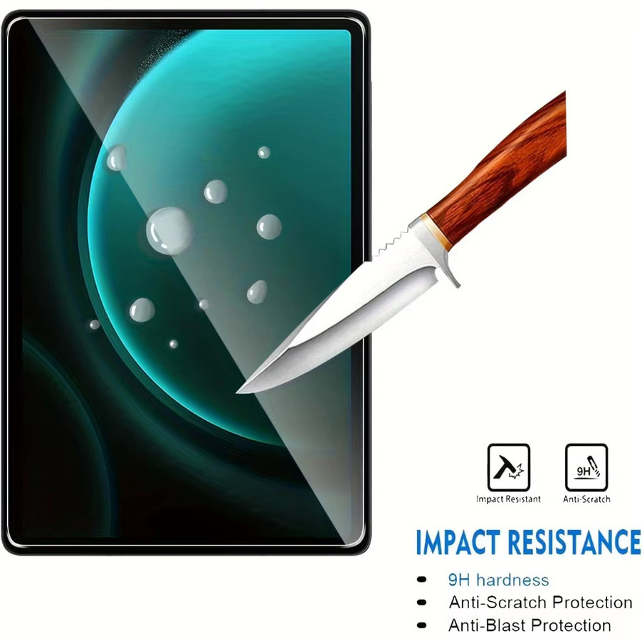3er-Pack Displayschutzfolie aus gehärtetem Glas für Samsung Galaxy Tab S9 FE 10,9 Zoll 2023 SM-X510 X516, transparent und kratzfest - Bild 4