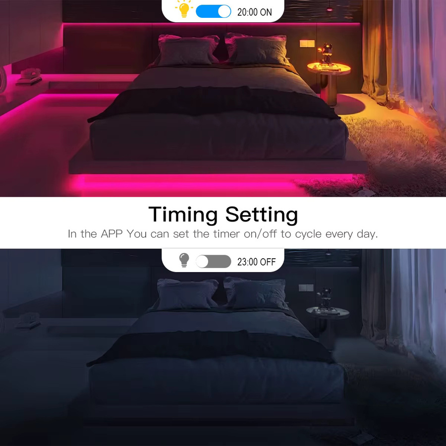 Rybakov ZigBee COB LED Streifen RGBWW mit Controller, Smart Tuya & Alexa kompatibel, USB 5V dimmbar, Multicolour Neon Band für Schlafzimmer und Dekoration - Bild 4