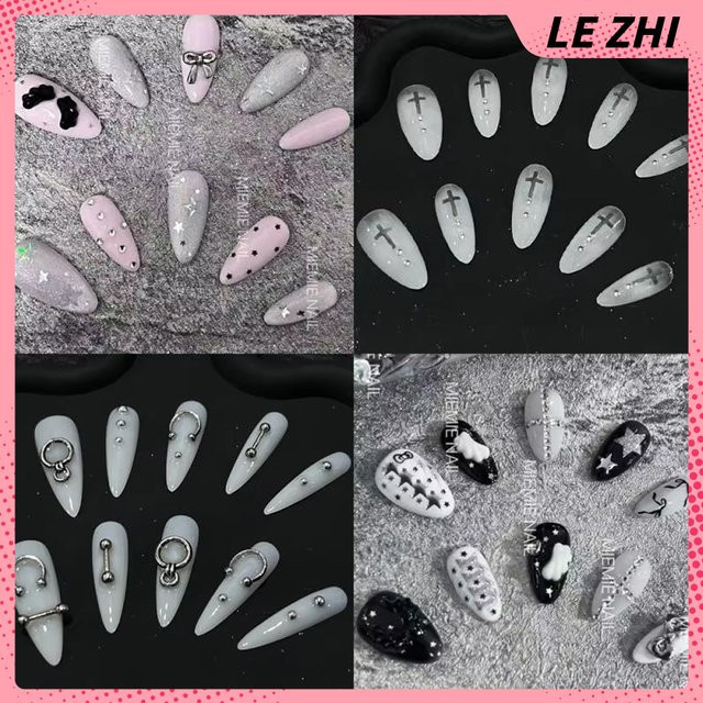 Spicy Girl Press On Nails, Almond Coffin, Glänzend, Damen - Bild 1