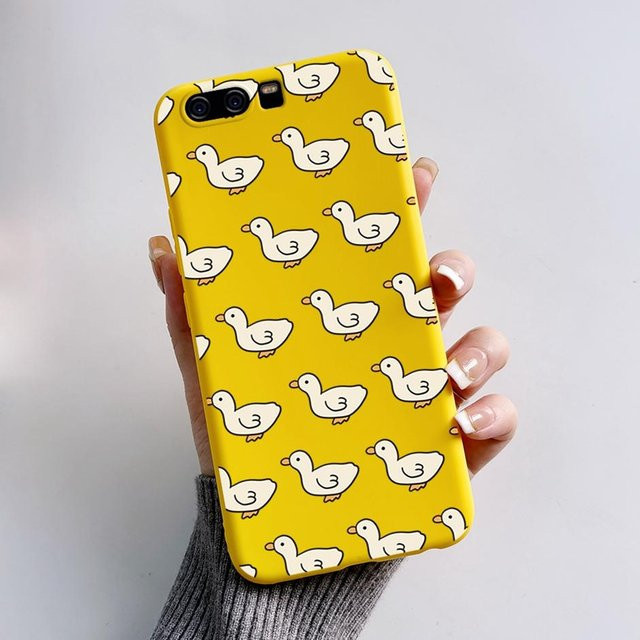 Silikon Schutzhülle mit süßem Cartoon-Design für Huawei P10, P10 Plus, P10 Lite und Nova Young in Gelb/Mehrfarbig - Bild 1
