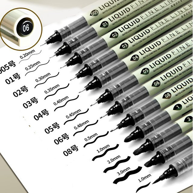 Micron 8-teiliges Pigment-Liner-Set in Schwarz für Manga und Skizzen - Bild 1