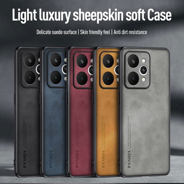 EUCAGR Luxus Handyhülle aus PU Leder für Realme P4 Power in Rot - Bild 1