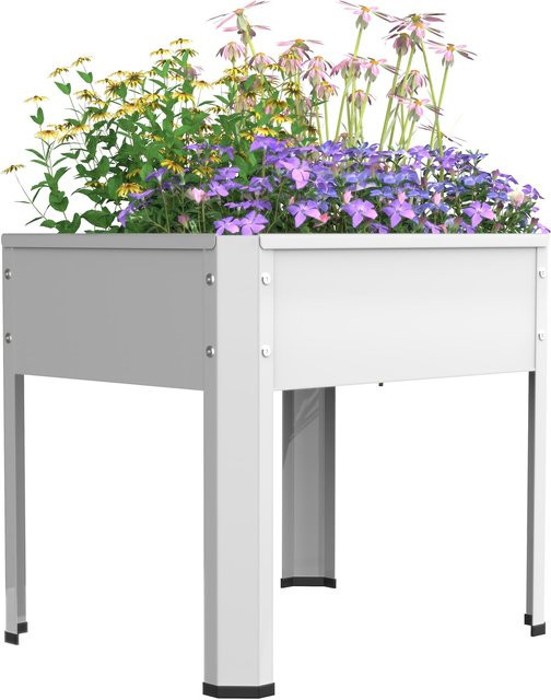 VCM Metall Hochbeet Balora M in Grau, stehender Pflanzkasten für Balkon, Terrasse und Garten, B/T/H: 50 x 40 x 45 cm - Bild 1