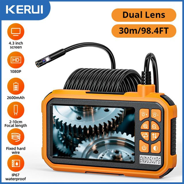 FUERS Endoskop Kamera 1080P mit Single oder Dual Lens, halbstarre Schlauchkamera für Kanalisation und Pipelines, inklusive 2600mAh Batterie - Bild 1