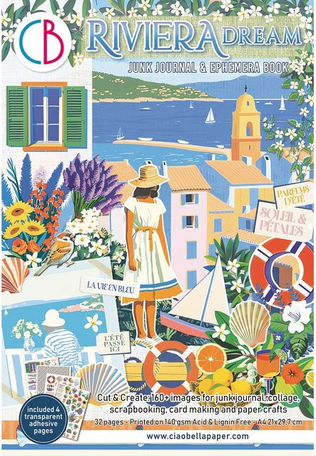 Junk Journal und Ephemera Buch Riviera Dream in Multicolor, Format A4 - Bild 1