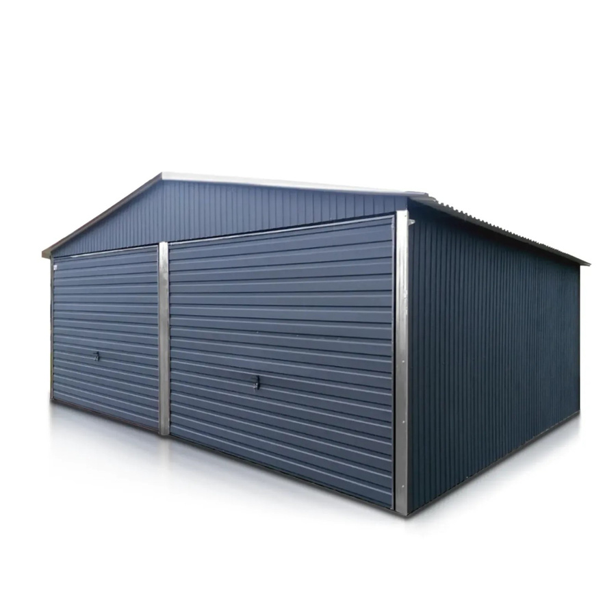 Liderstal Doppelgarage Basic aus Trapezprofilblech mit Seitengiebel und Schwingtor in Graphit, B: 600 cm, T: 500 cm, H: 270 cm - Bild 2
