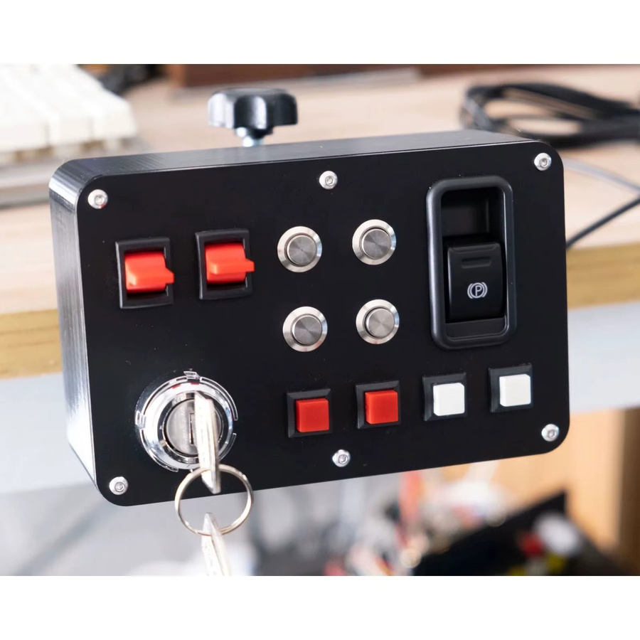 DUTRIEUX Rennsimulator-Zentralsteuerungspanel mit USB-Anschluss und Mikrofon in Schwarz für PC-Simulationen - Bild 3