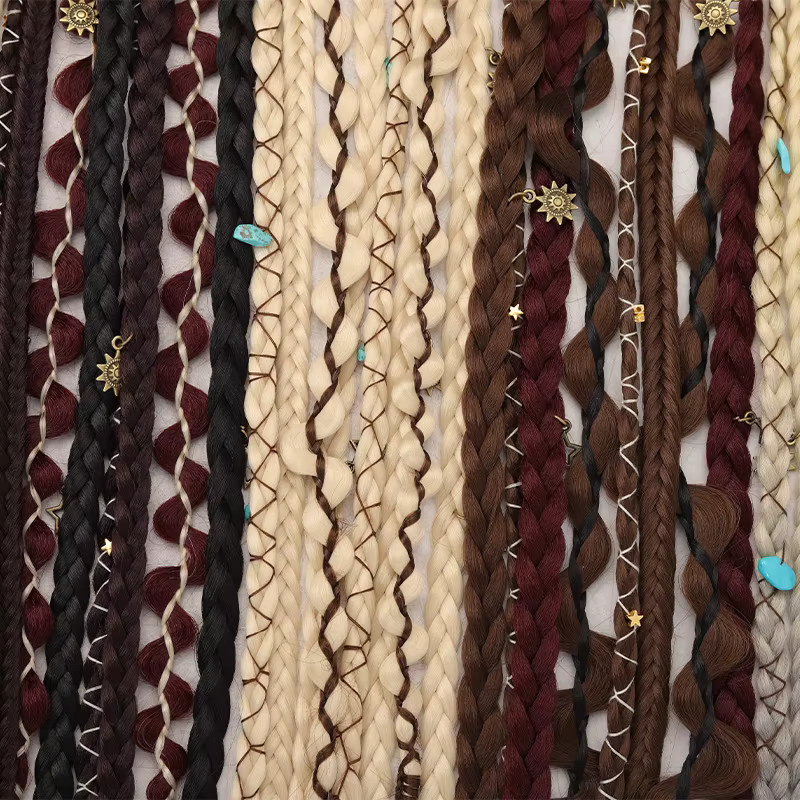 LUPU Synthetische Haarclip-Zöpfe, handgewebte Perückenzöpfe, lang - Bild 4