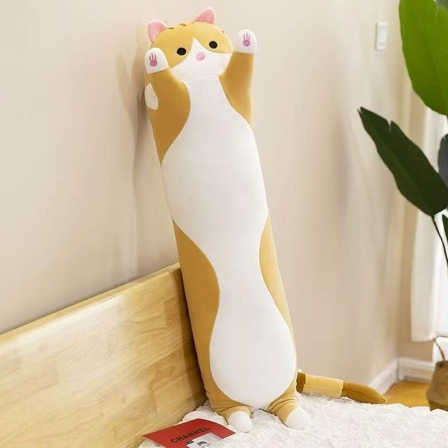 Binchi Fitness Katzen-Plüsch-Körperkissen, orange, 50cm, ab 14 Jahren - Bild 1