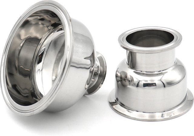 Tri-Clamp-Schüssel-Reduzierstück aus Edelstahl SS304 in Silber für Sanitäranwendungen - Bild 1