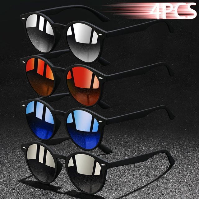 WSZ Sonnenbrille, Metall, Vollrand, Rund, Schwarz, Unisex - Bild 1
