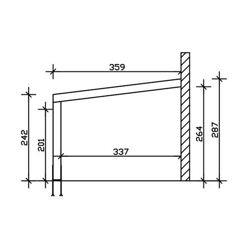 Skan Holz Terrassenüberdachung Novara aus Eiche hell mit Polycarbonat-Dach, B/T: 450 x 359 cm - Bild 3